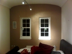 wall papering rounds windows